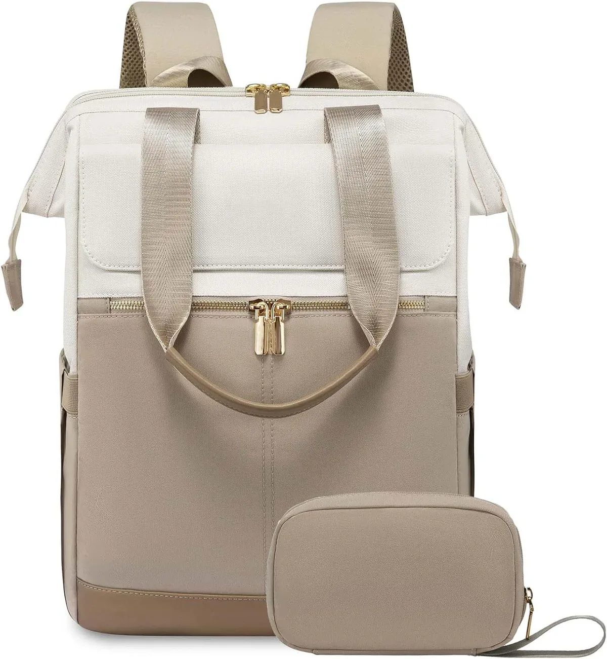 nouveau sac à dos polyvalent et simple pour femme, idéal pour les voyages transfrontaliers, grande capacité, couleur crème