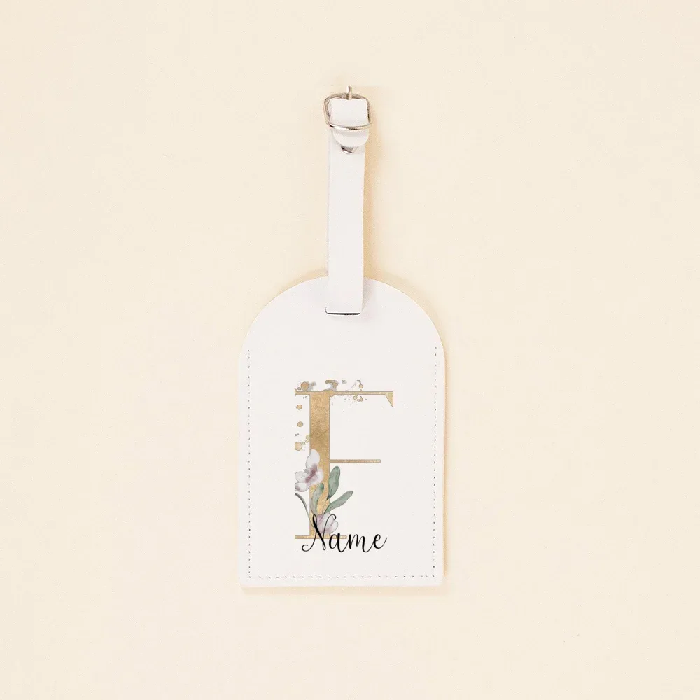 étiquette de bagage en cuir pu personnalisée initiale avec nom étiquette d'identification de valise étiquettes de sac à bagages accessoire de voyage cadeaux de mariage