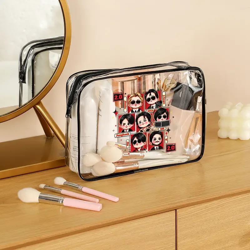 sac de toilette imperméable en pvc tendance, arirang 2.0 world tour 2026, sac de rangement transparent, cadeau pour les fans de kpop, sac de voyage, sac de plage, sac de maquillage