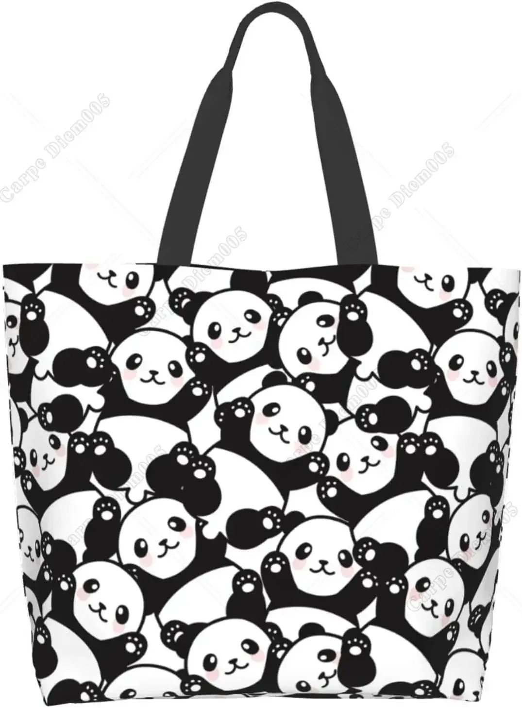KrasnoCute-Grand sac fourre-tout de dessin animé pour femme, sac à main réutilisable décontracté, grand sac initié, shopping, épicerie, travail, mode