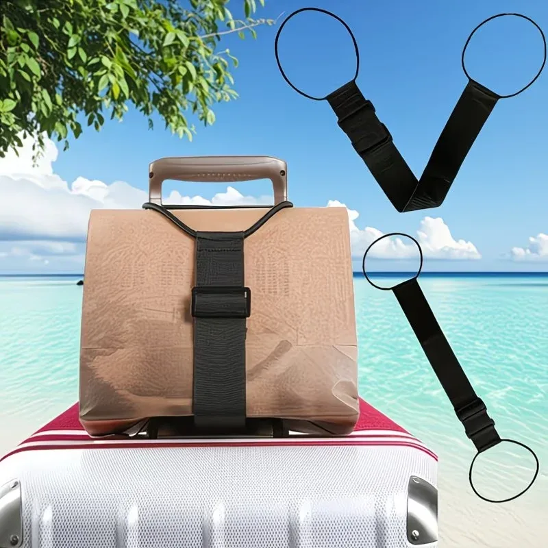 Deux sangles élastiques pour sécuriser les bagages, conçues pour les sacs à dos et les valises de voyage