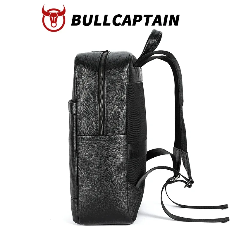 bullcaptain hommes sac à dos en cuir véritable sacoche porte-documents bureau décontracté voyage ordinateur portable bureau affaires sport épaule sac à dos