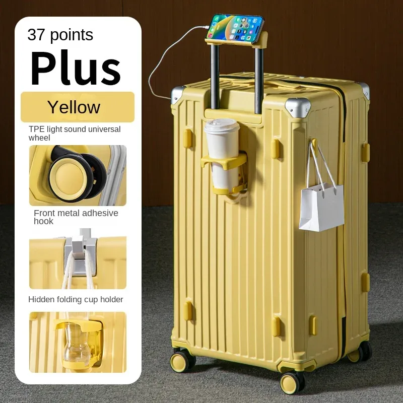 valise multifonctionnelle grande capacité 30 pouces, cadre en aluminium robuste et épaissi, valise de voyage à roulettes, bagage extra large