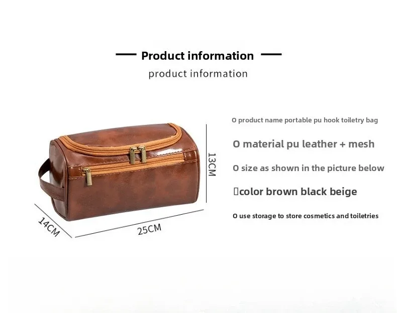 sac à cosmétiques rétro en pu, grande capacité, imperméable, pochette de rangement pour maquillage 3d pour les voyages et les affaires