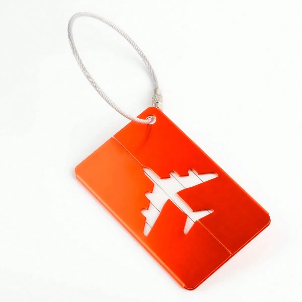 étiquette à bagages plate en alliage d'aluminium, étiquette créative avec nom et carte d'identité, accessoires de voyage pour adultes