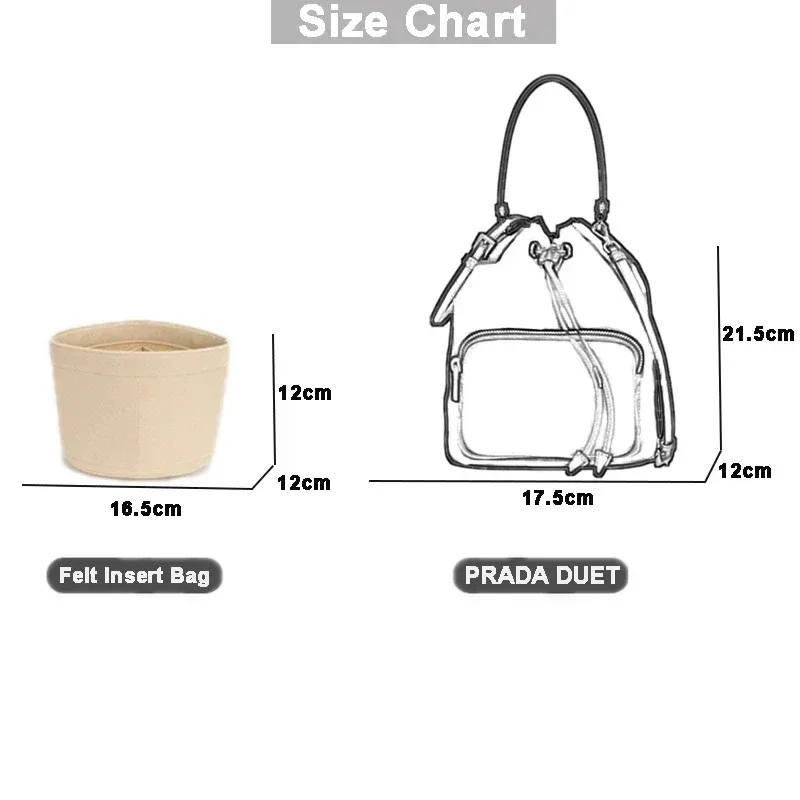 pochette de rangement en feutre pour sac à main, accessoires de mise à niveau pour dashduet re-nylon e27, doublure de forme fixe
