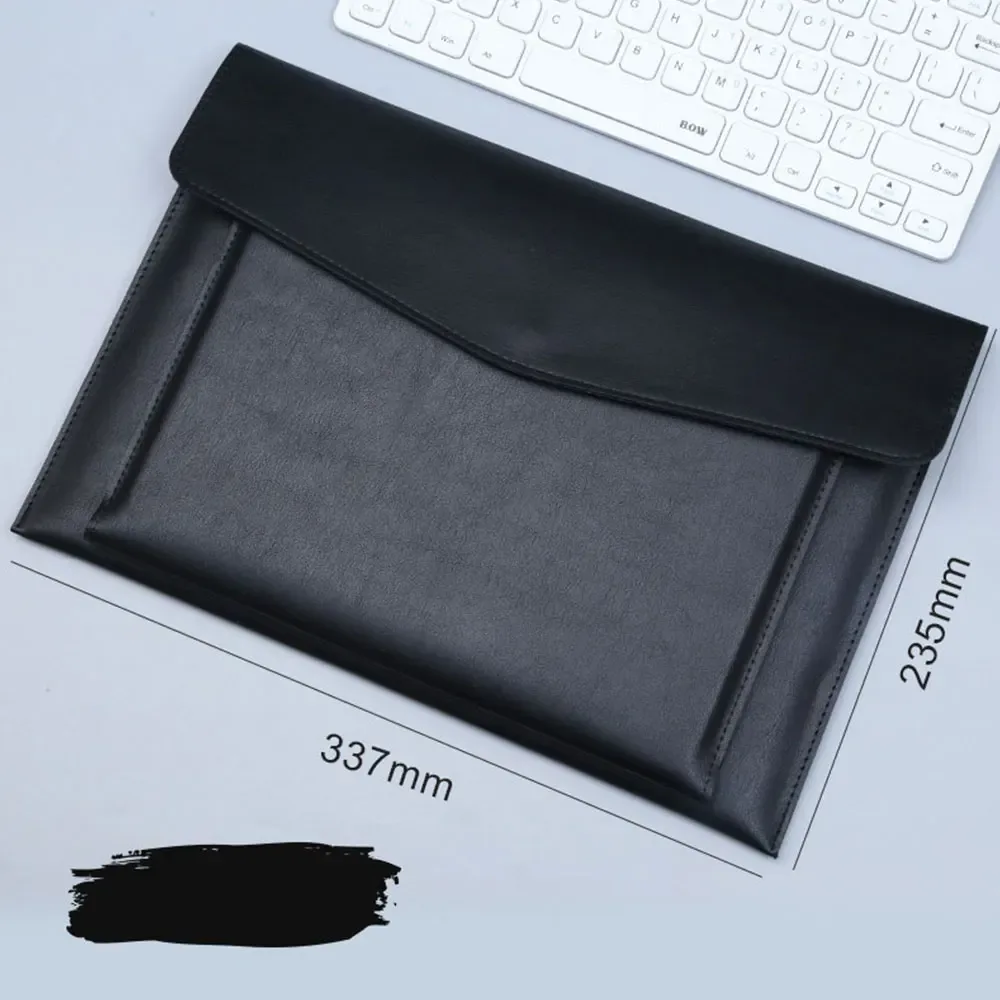 lettres personnalisées gratuites a4 dossier en cuir mallette d'affaires bouton magnétique étanche étuis pour ordinateur portable organisateur de bureau