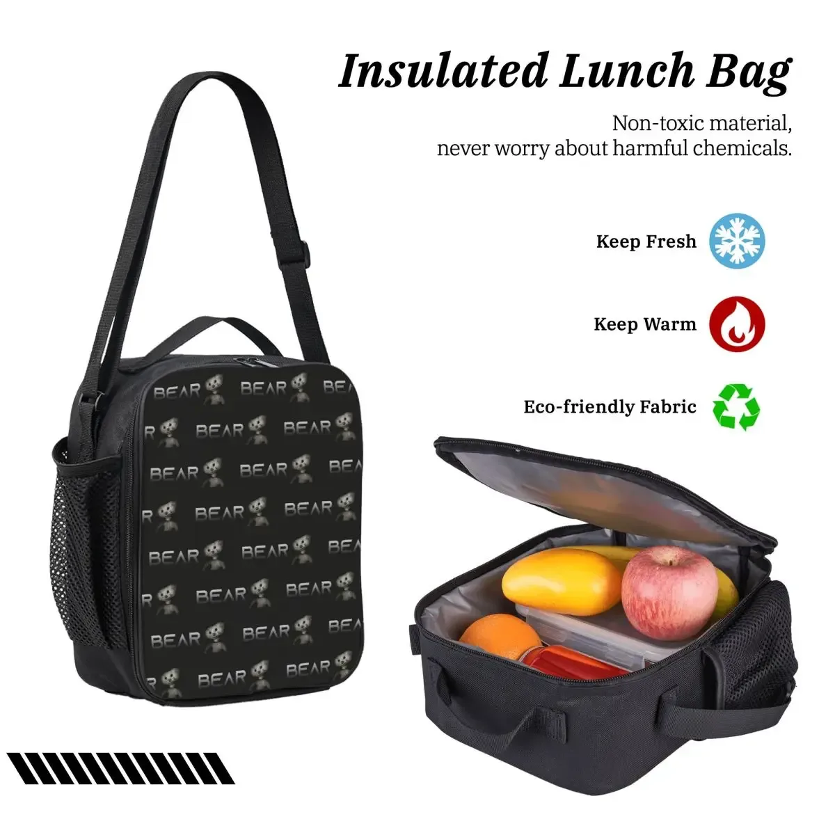 sac à dos bear alpha pour étudiants, garçons et filles, sac d'école, sac à bandoulière pour ordinateur, 3 pièces, sac à lunch isotherme, trousse à crayons