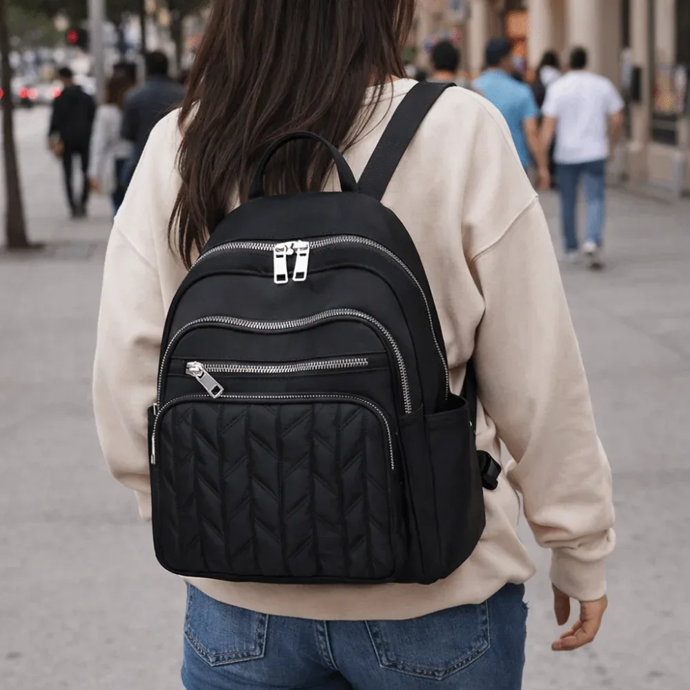 sacs à dos imperméables en tissu oxford, durables, grande capacité, sacs à dos de voyage en nylon, design carré et tendance