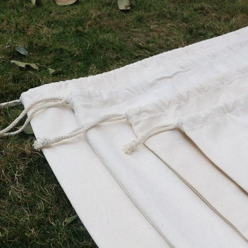 sac de rangement en toile de coton de grande taille, sacs de rangement pour vêtements, couette et jouets, ficelle de proximité pour la maison, 48x60cm, 65x75cm, 75x120cm
