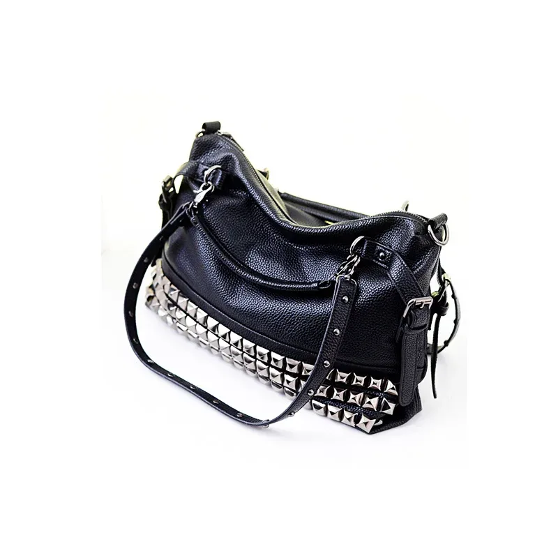 sac à main en cuir pu pour femmes, rivets personnalisables, nouvelle mode, sacoches en cuir de vache pour femmes, sac à main asymétrique, grands sacs