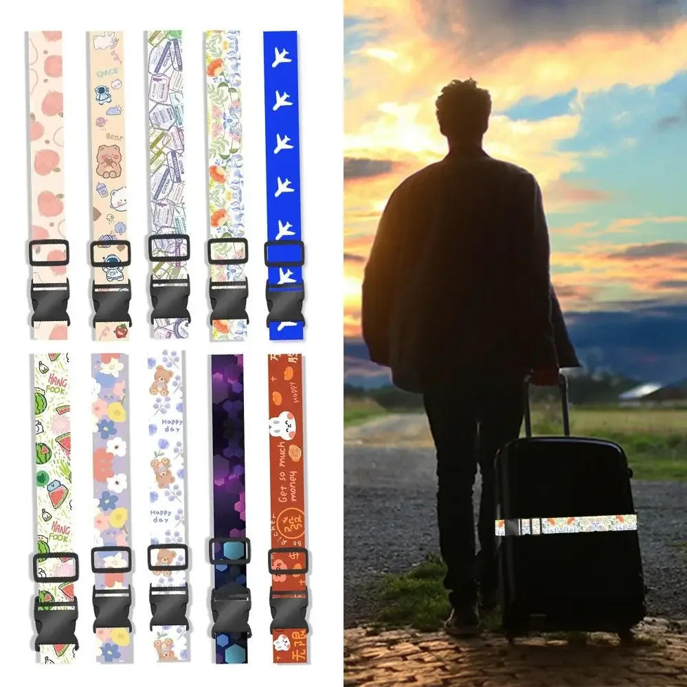 sangle de bagage en fibre de polyester, réglable, antivol, ceinture en duvet, valise artificiel astique anti-perte, environnement voyage