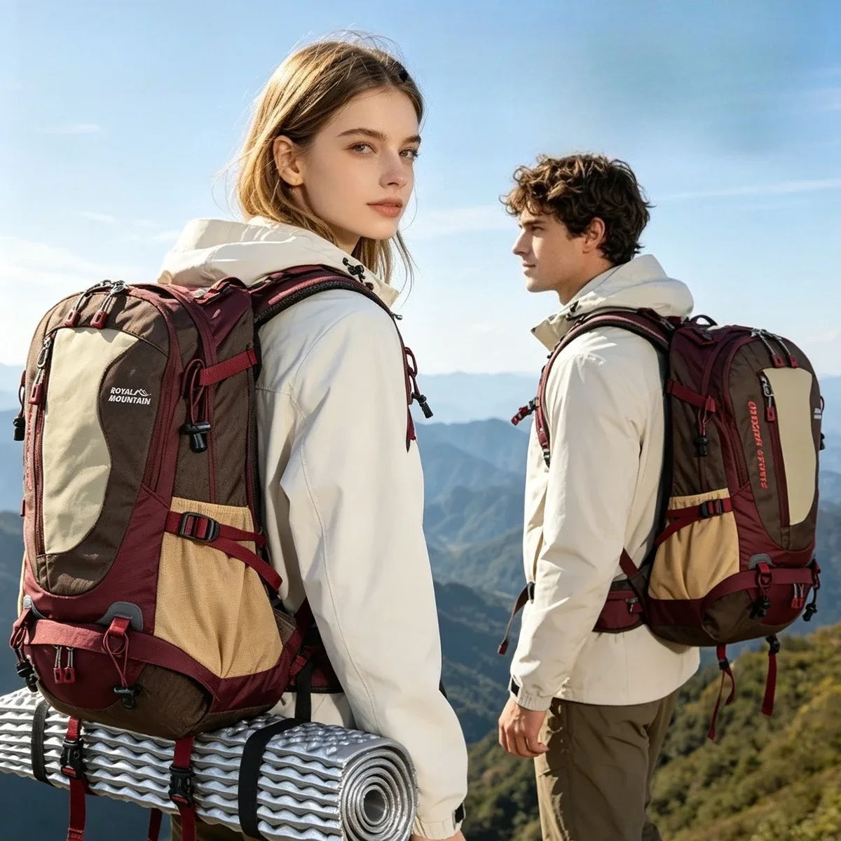 Sac à dos de randonnée en nylon pour hommes et femmes, sac de montagne, sac de trekking léger pour le sport, le voyage et le camping