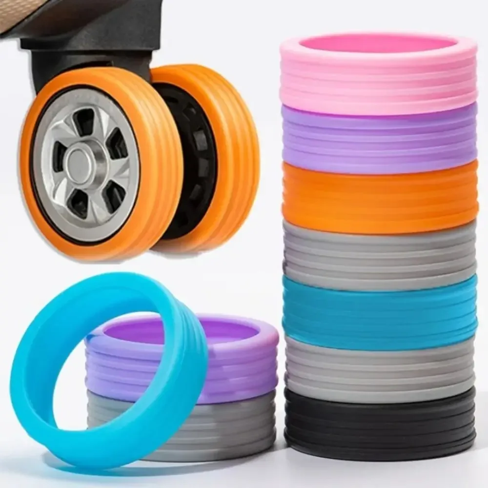 4/8 pièces/ensemble silicone bagages roues protecteur valise pièces essieux réduire roue porter valise roues p