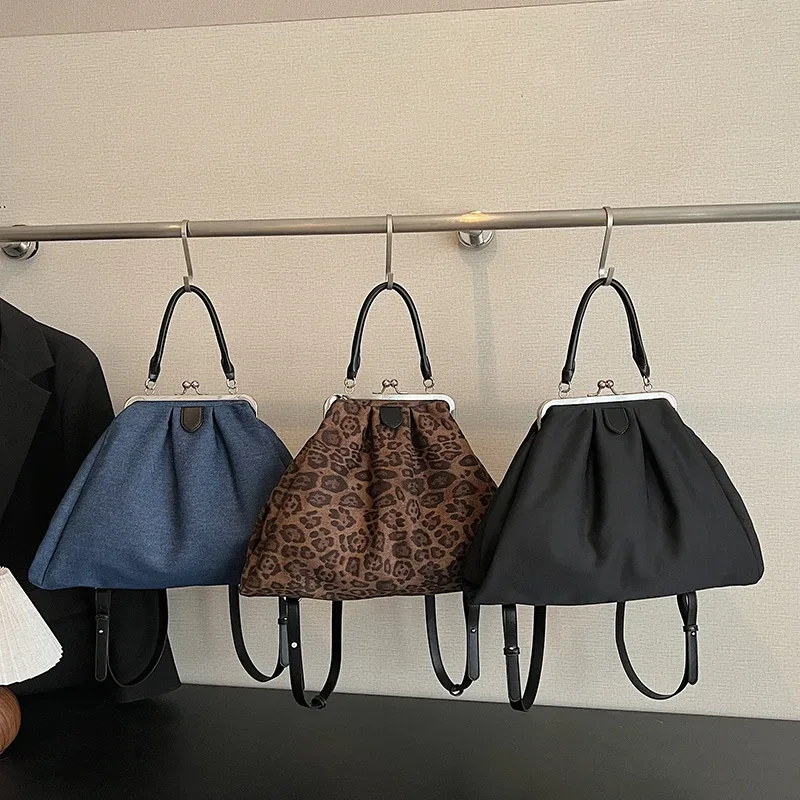 sacs à dos oxford de grande capacité à fermoir couleur unie, style coréen, polyvalents et tendance, sac à bandoulière de haute qualité au design élégant