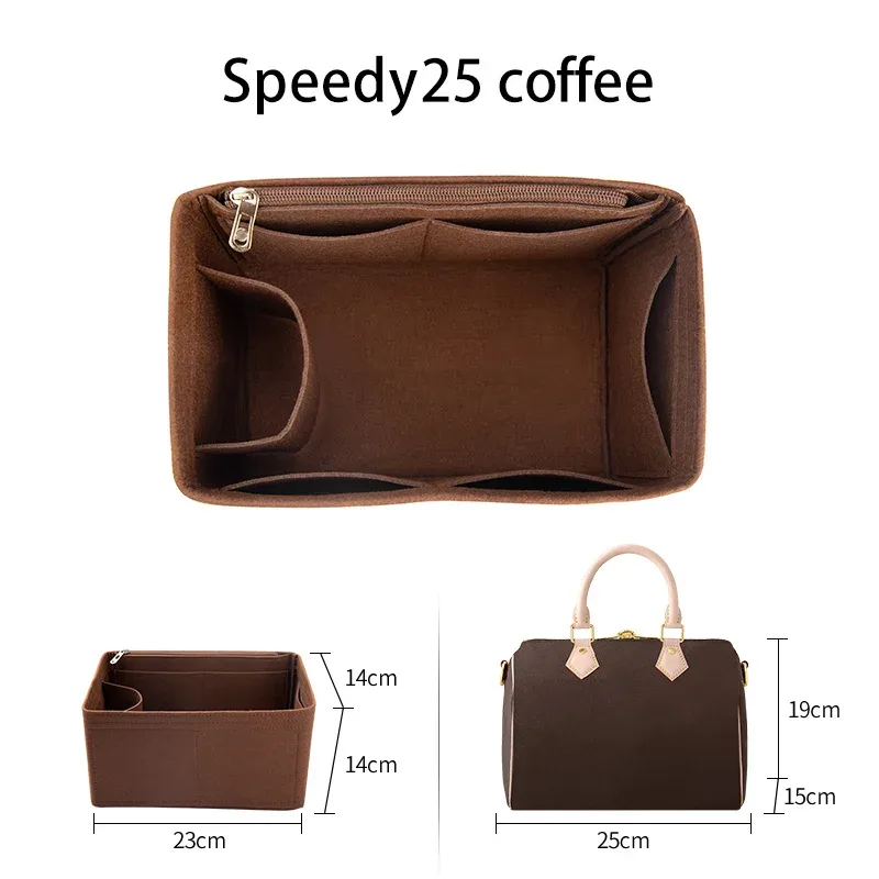 wuta feutre insérer sac organisateur pour for lv speedy 20 25 30 35 rabat sac à main sac intérieur maquillage voyage sac à main stockage sac fourre-tout accessoires