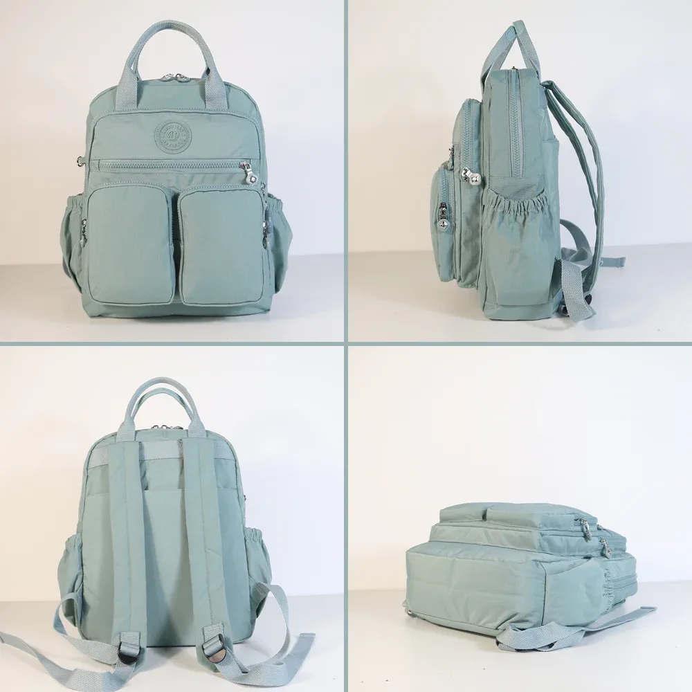 sac à dos d'école léger de grande capacité, sac de voyage multi-poches, matériau en nylon résistant à l'usure, bretelles confortables.