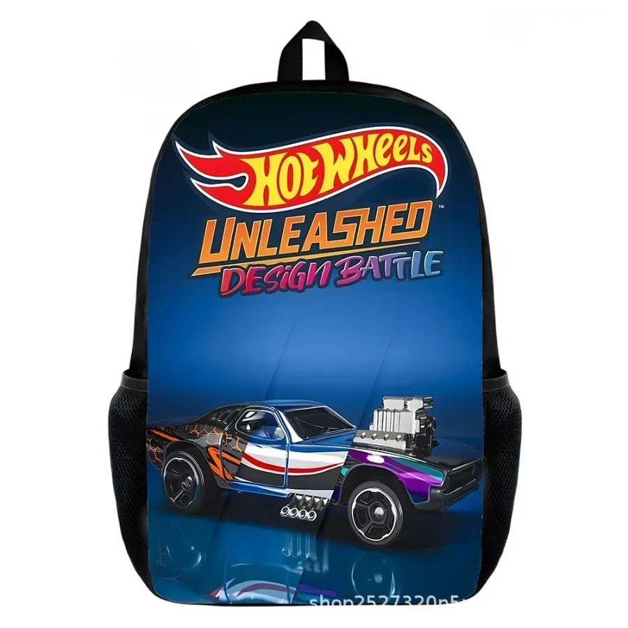 nouveauté : sac à dos pour enfants hot wheels unleashed design battle, imprimé voiture de course, léger, pour garçons