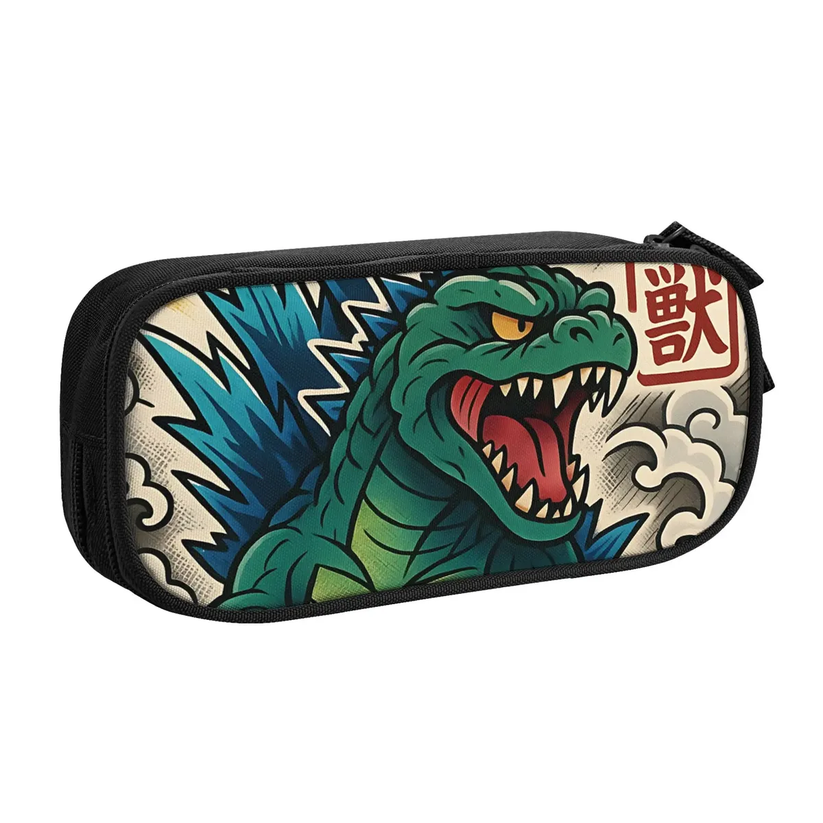 1 pièce trousse de rangement pour crayons et stylos godzilla, grande capacité, pour étudiants