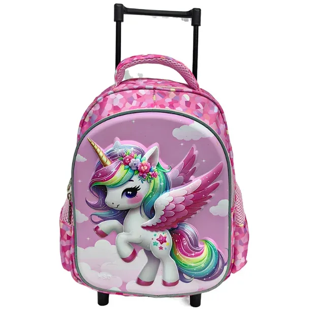 12 pouces enfants école sac à dos roulant maternelle voyage chariot sac enfant en bas âge valise école à roule