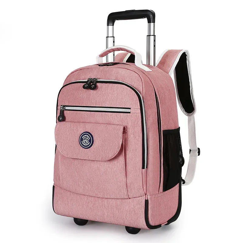 mode chariot bagages sac à dos avec roues voyage grande capacité chariot sacs bagages roulants ordinateur portable d'affaires sac d'école