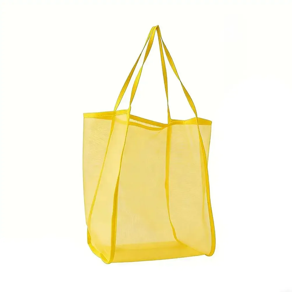 sac en maille transparente, sac de plage de grande capacité, sac à main organisateur polyvalent, sac de rangement pour cosmétiques et articles de toilette pour la piscine