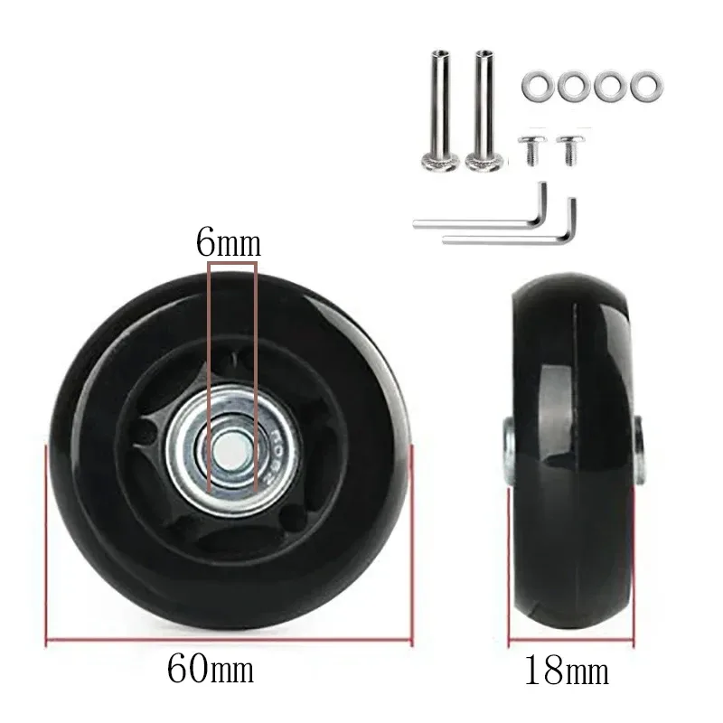 kit de réparation de pièces de valise, essieux de remplacement, roues de bagage de voyage silencieuses, roulettes, dia40 mm, 50mm, 60mm, 12 pièces, 24 pièces par ensemble
