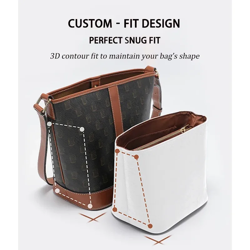 insert organisateur de sac pour sac à main bucket s m 191442cas, doublure de rangement intérieure super légère, accessoires en papier dopont résistant à l'usure