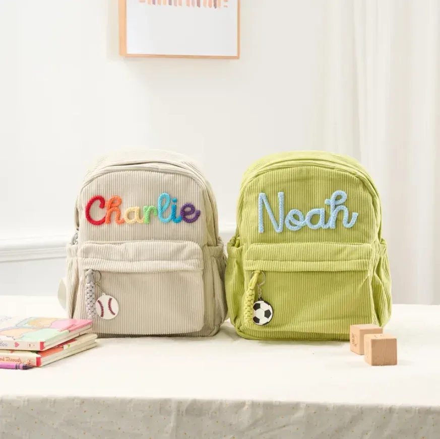 sac à dos miniature personnalisé pour enfants, sac à dos pour tout-petits en velours côtelé, cadeau pour bébé pour garçons et filles