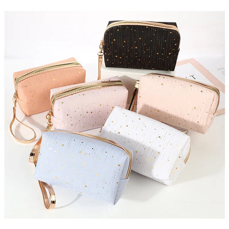 sac de maquillage estampage, sac à cosmétiques de voyage, sacs de maquillage à fermeture éclair, organisateur de cosmétiques, pochette de rangement, trousse de toilette de voyage portable