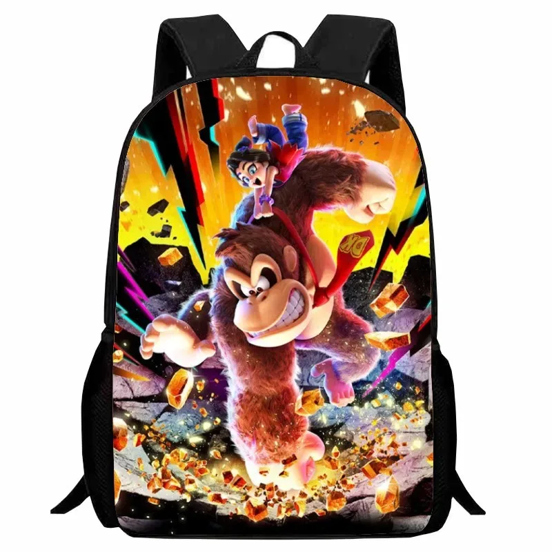 donkey kong bananza – sacs à dos pour enfants, garçons et filles, cadeau d'anniversaire pour étudiants, sac d'école pour enfants, grande capacité, sac à dos de camping durable