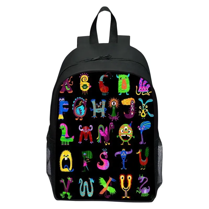 16 pouces sac à dos pour enfants Alphabet Lore alphabet légende école primaire sac à dos garçons et filles maternelle sac à dos
