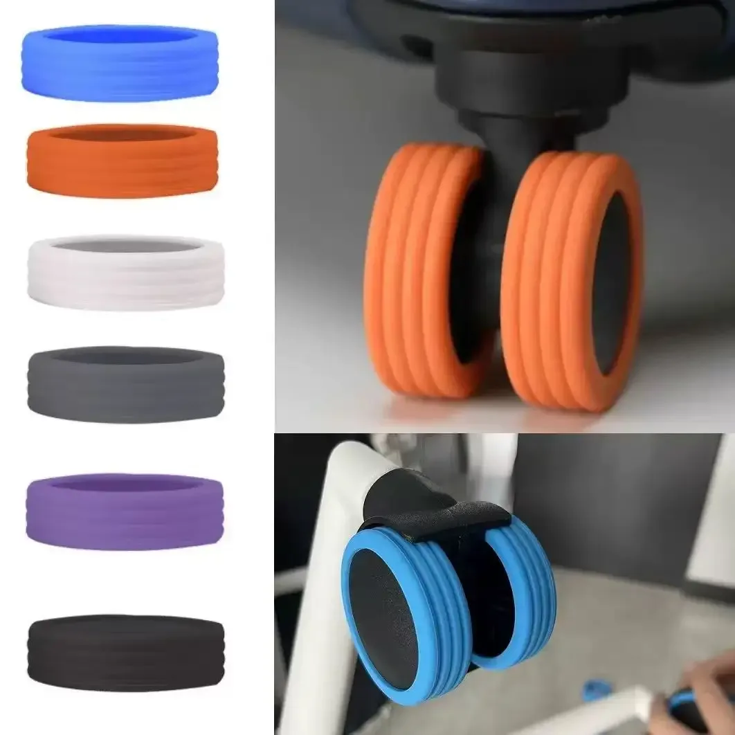 8 protections de roues de bagages en silicone, anti-usure, silencieuses, universelles, pour valises et chaises de bureau