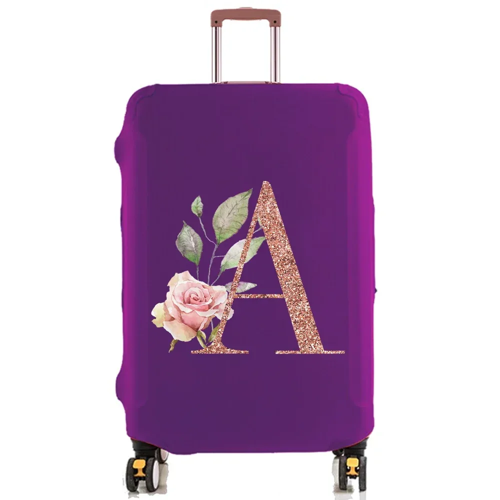 housse de protection pour bagages de 18 à 32 pouces, accessoires de voyage, tissu extensible illimité en or rose, housse anti-poussière, boîtier de chariot