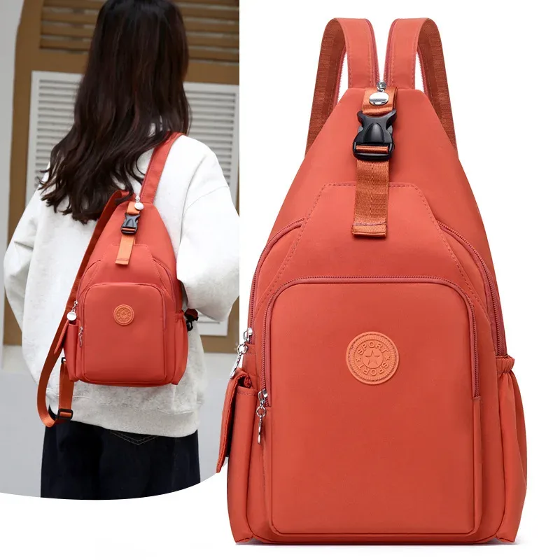 En vente voyage en plein air 2025 nouveau multifonctionnel décontracté grande capacité Oxford tissu poitrine sac léger Double sacs à bandoulière