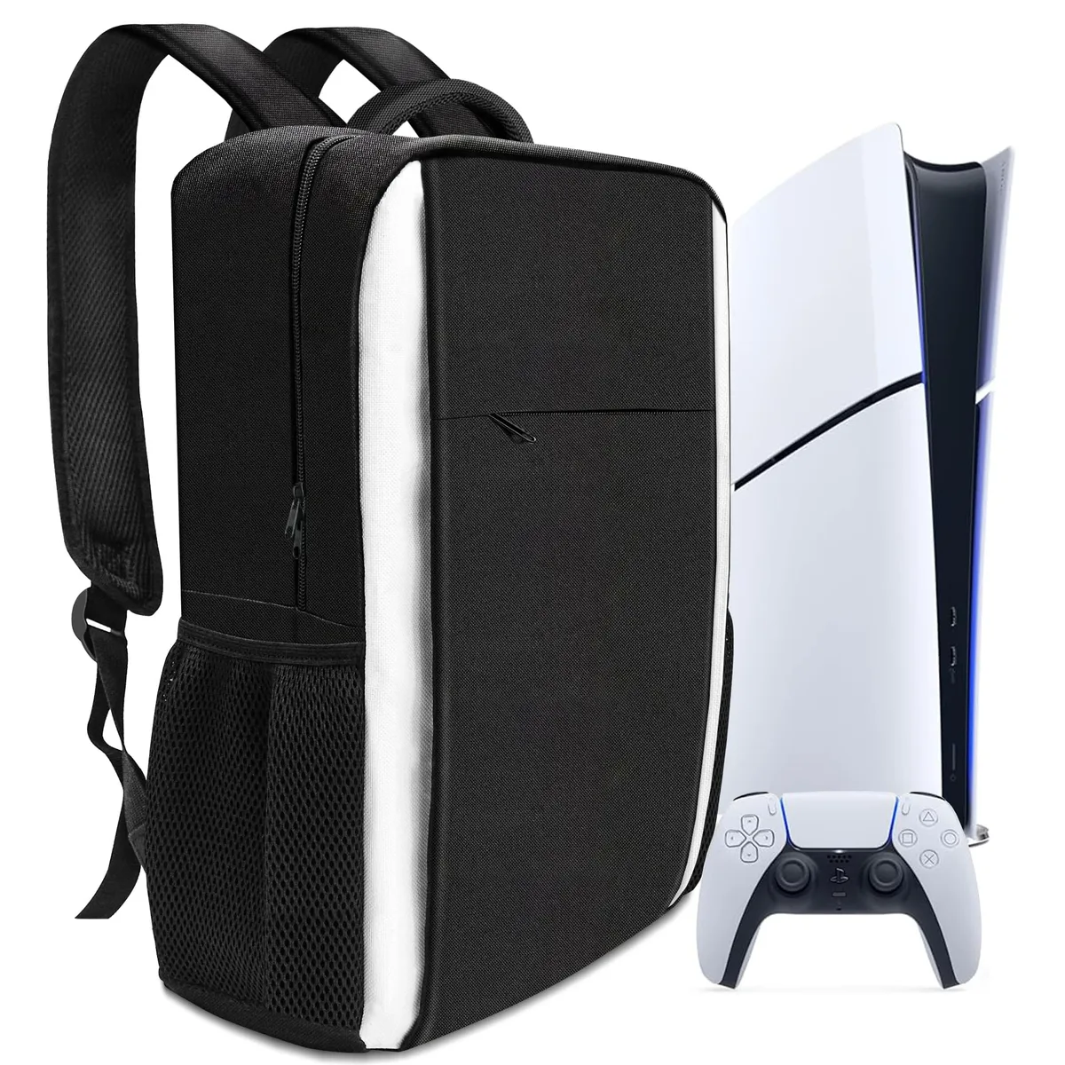 sac à dos pour console ps5, sac de transport ps5 à protection intégrale, sac de rangement ps5 grande capacité pour deux manettes