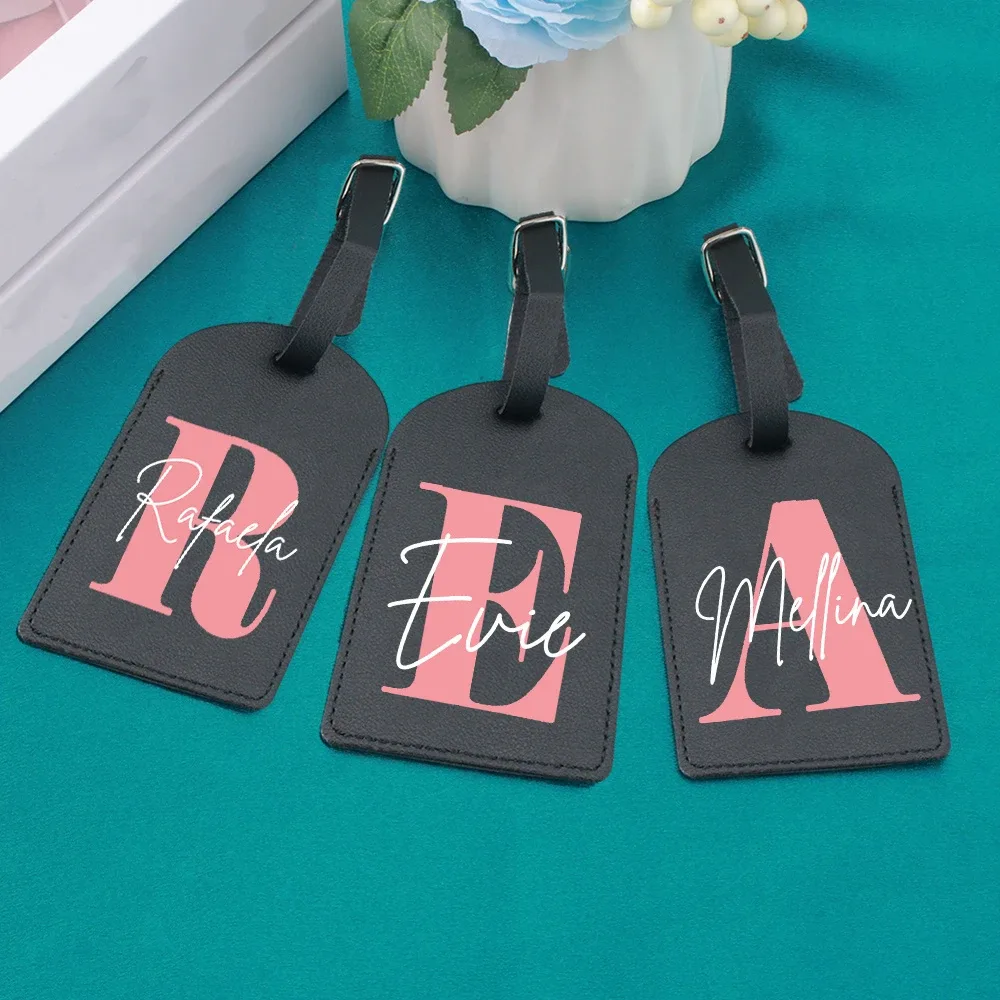étiquette de bagage monogrammée pour valise, sac à main, étiquette de sac de voyage, étiquette avec initiales et nom, cadeau personnalisé