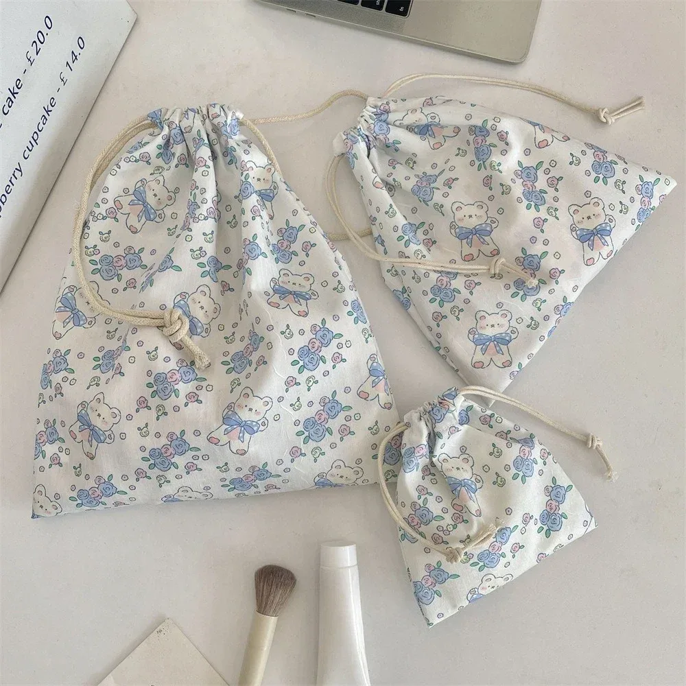 sac de maquillage pour femmes, dessin animé mignon, pochette kawaii, articles de toilette portables, organisateur de rangement de cosmétiques, sac à cosmétiques de voyage, étui à cordon