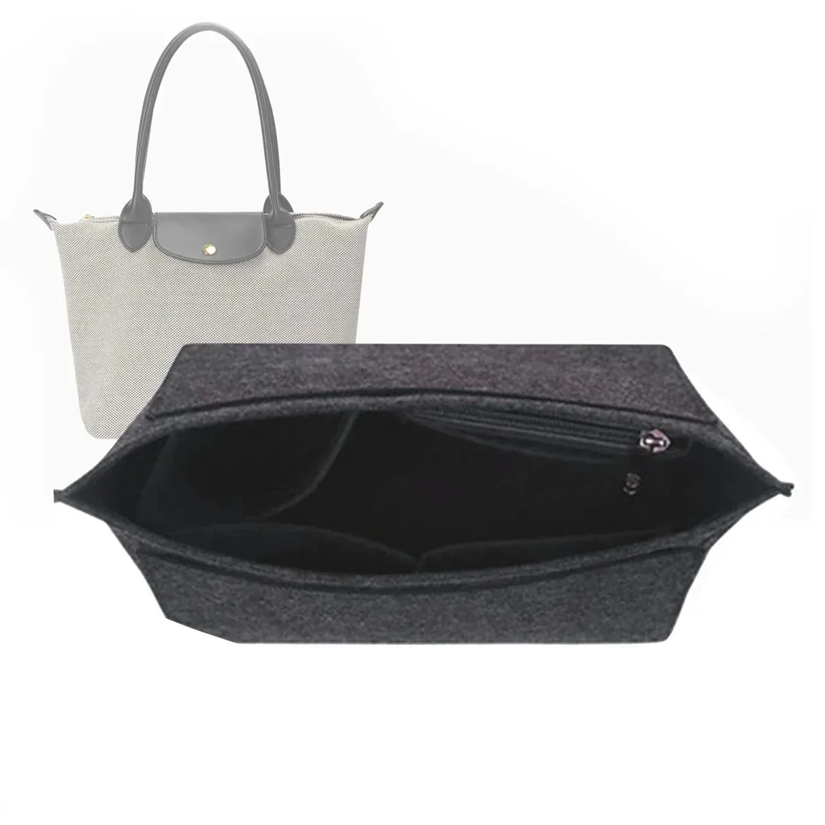 sac à insérer en feutre adapté au sac à main longchamp, sac de doublure en tissu feutré, sac de maquillage, support de voyage, organisateur de sac à main portable