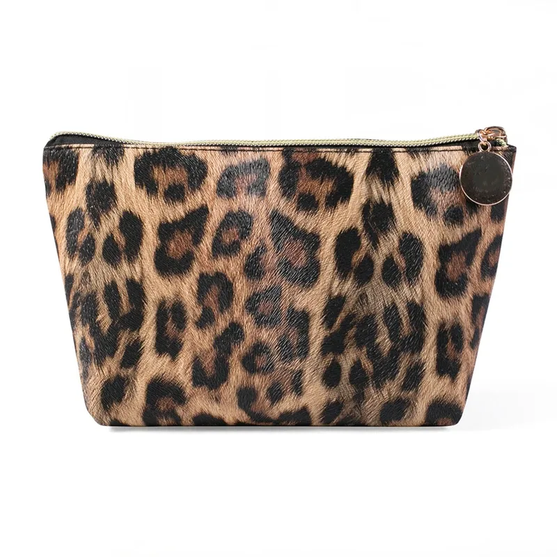 sac de maquillage léopard, trousse à cosmétiques de voyage, sac de rangement portable à fermeture éclair, sacs de toilette multifonctions, organisateur pour femmes, pochette