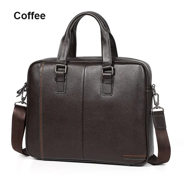 100% porte-documents en cuir véritable hommes sac à main d'affaires mâle ordinateur portable sacs à bandoulière fourre-tout peau naturelle hommes porte-documents