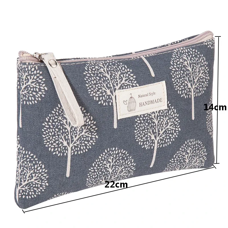sac à maquillage en toile mignon de style dessin animé, trousse à crayons pour étudiants et porte-monnaie, sac à maquillage portable multifonctionnel