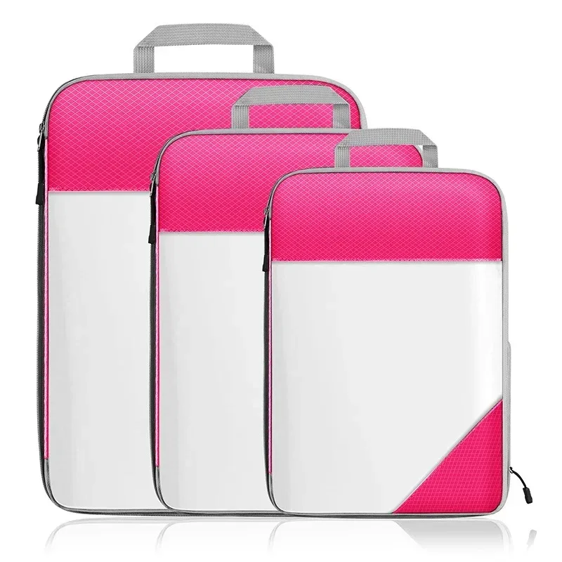 sac de rangement semi-transparent tup pliable et étanche pour voyage, ensemble de sacs de rangement portables pour bagages, matériau en nylon du menton continental