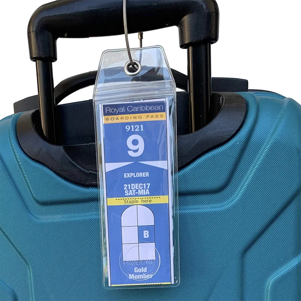 étiquette de bagage de croisière avec anneau en acier pvc, porte-carte transparent étanche royal caraïbes et célébrité, badge de croisière, accessoires de voyage