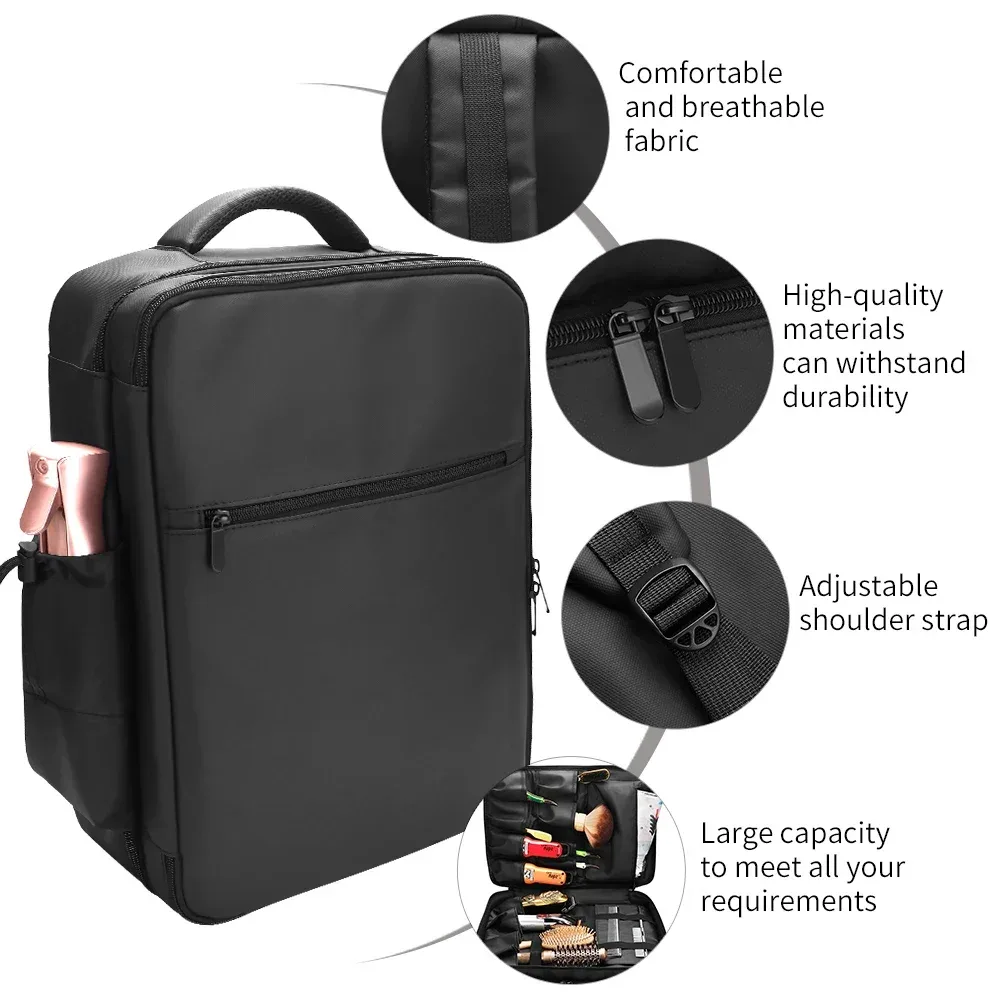 sac de rangement pour outils de coiffure de salon de grande capacité, sac de voyage imperméable, sac à dos pour accessoires de barbier