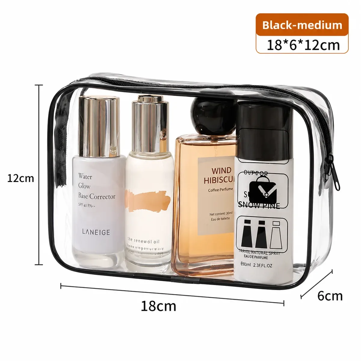 sac de voyage portable transparent et étanche pour cosmétiques, grande capacité, sac de rangement pour articles de toilette et maquillage, organisateur pratique à emporter