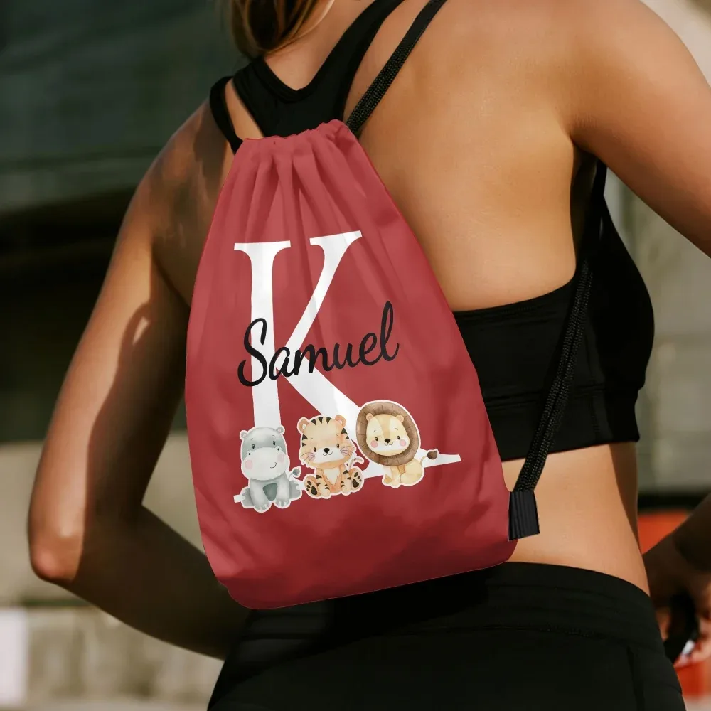sac à dos personnalisé durable - sac à cordon avec initiales personnalisées, texte/message diy, sac à livres, cadeaux de fête d'anniversaire, cadeau de noël