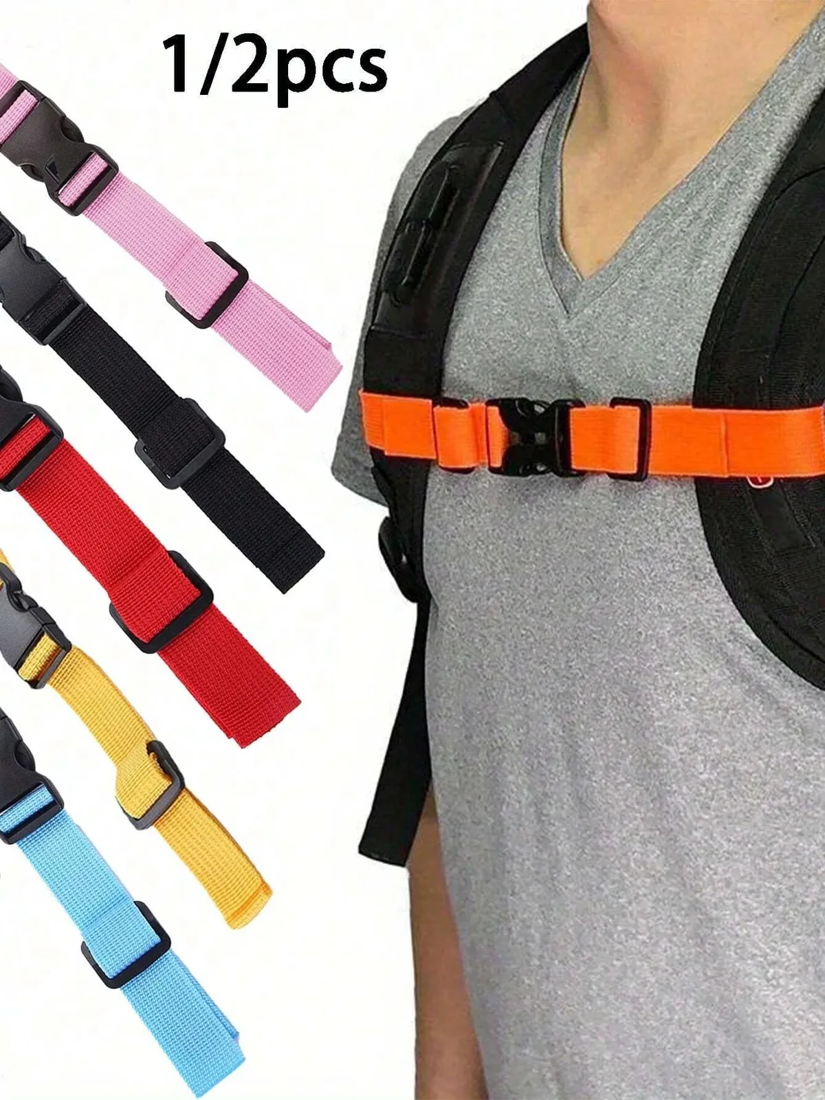 Sangle de poitrine pour sac à dos avec boucle à dégagement rapide, sangle de sac à dos avec boucle de fixation avant, adaptée aux accessoires de sac à bagages