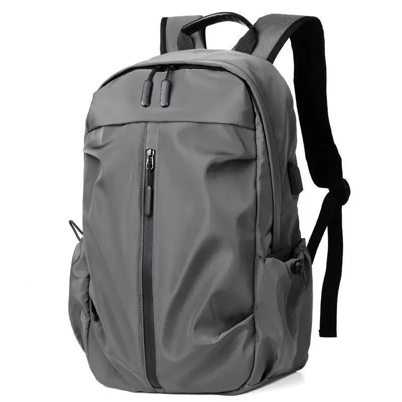 sac à dos pour ordinateur portable gris résistant à l'eau, grande capacité, bretelles rembourrées, pour l'école, le travail, les voyages et la randonnée