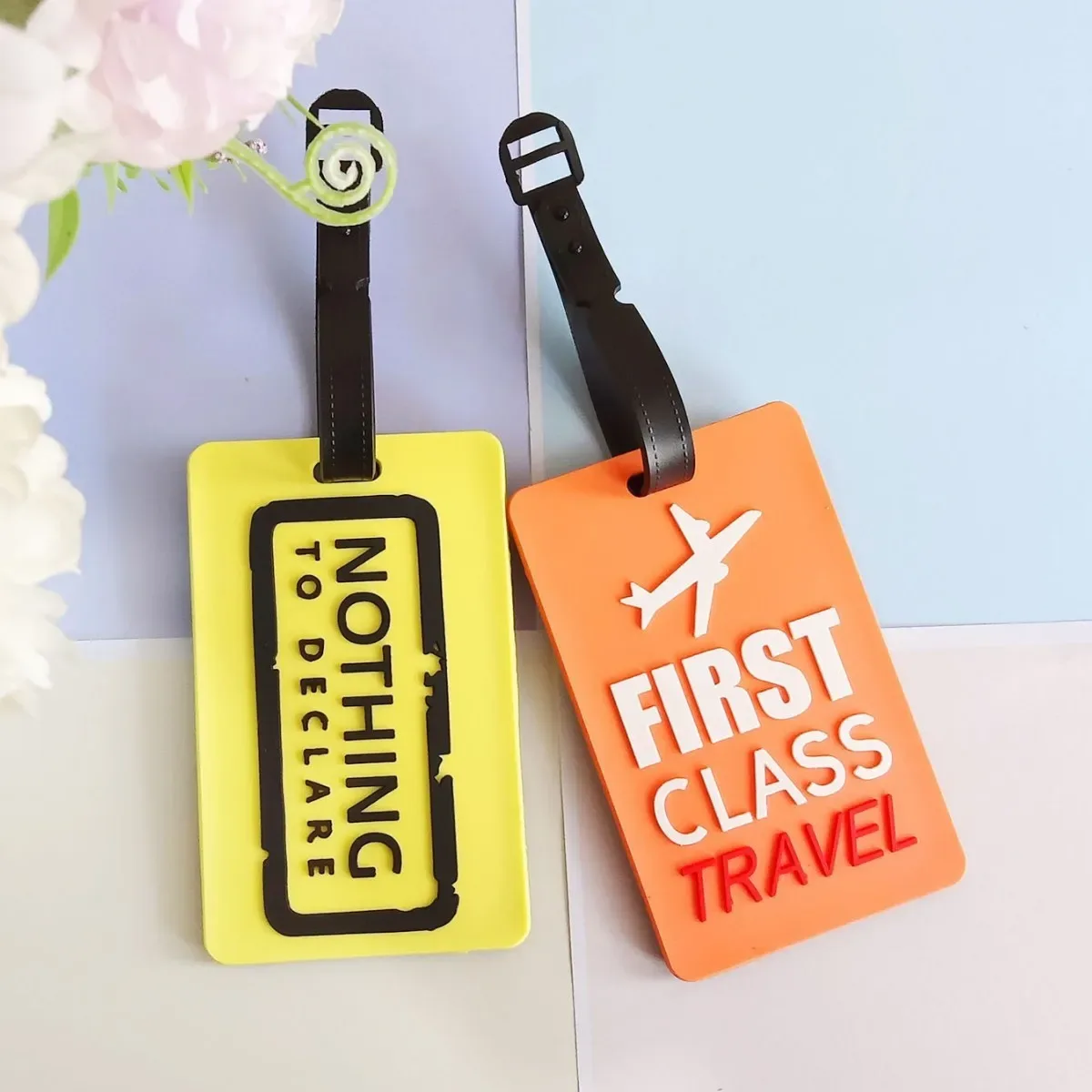 nouvelles étiquettes à bagages créatives en pvc – étiquettes d'identité pour carte d'embarquement, adresse, nom – étiquettes de valise mignonnes – accessoires de voyage